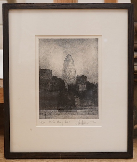 Jason Hicklin (b.1966), etching, ‘30 St. Mary Axe’, limited edition 27/30, signed and dated '05 in pencil, 19 x 13cm. Condition - good